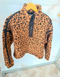 Animal Leopard Print Half Zip Fleece
