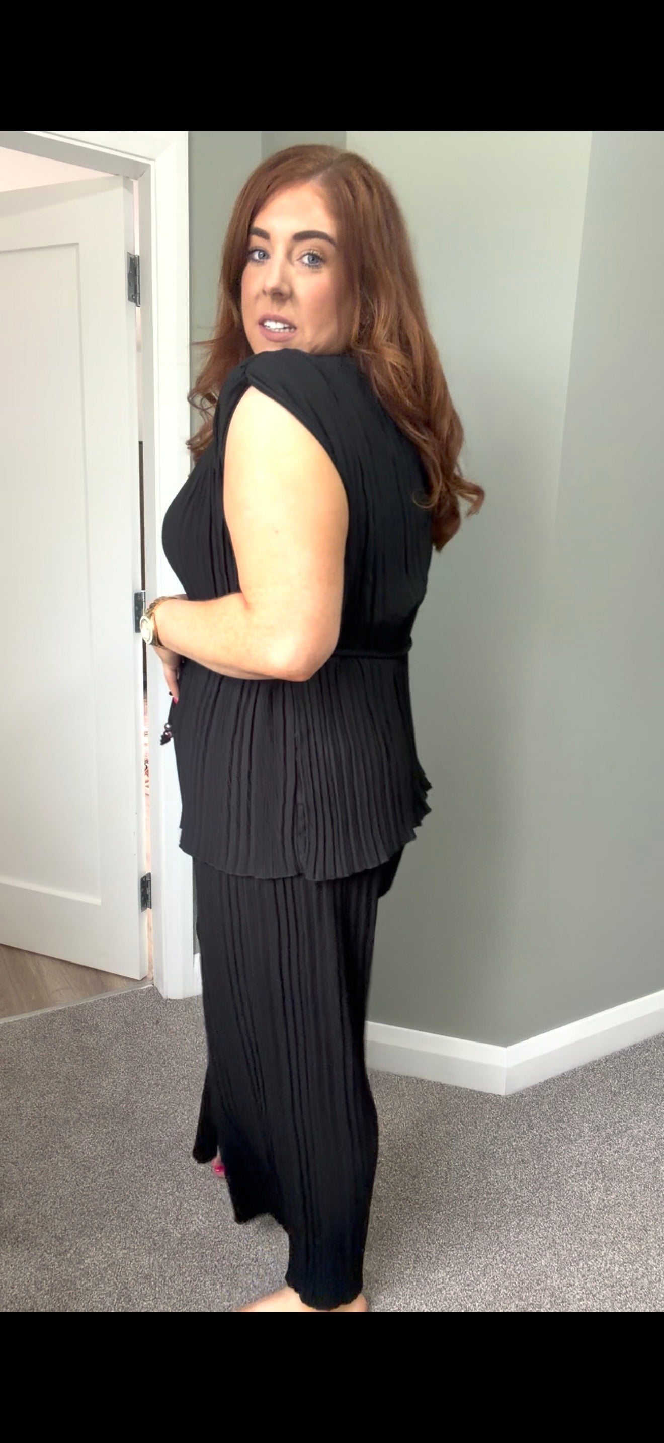 Women’s Pleated Wide Leg Co-ord Set
