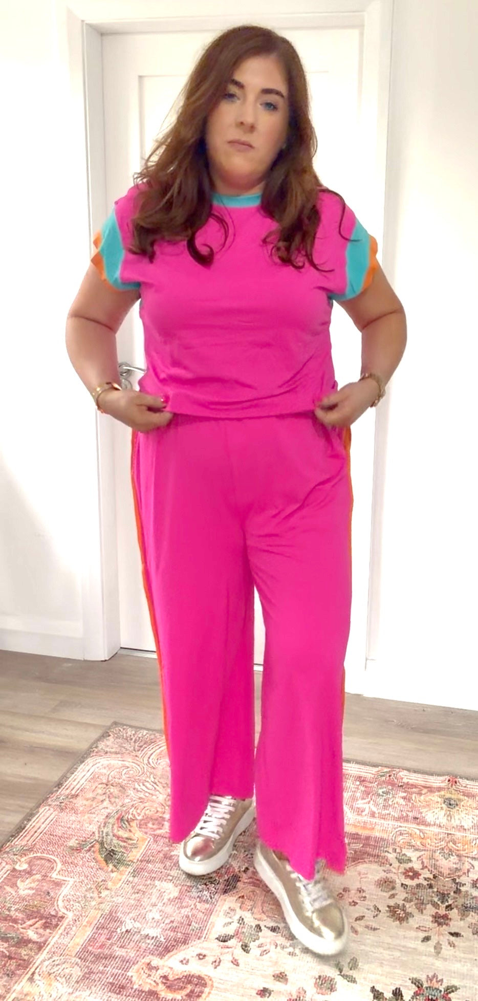 Colour Block Wide Leg Co-ord Set