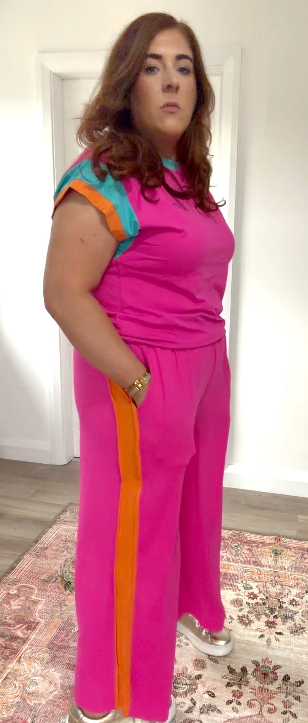 Colour Block Wide Leg Co-ord Set
