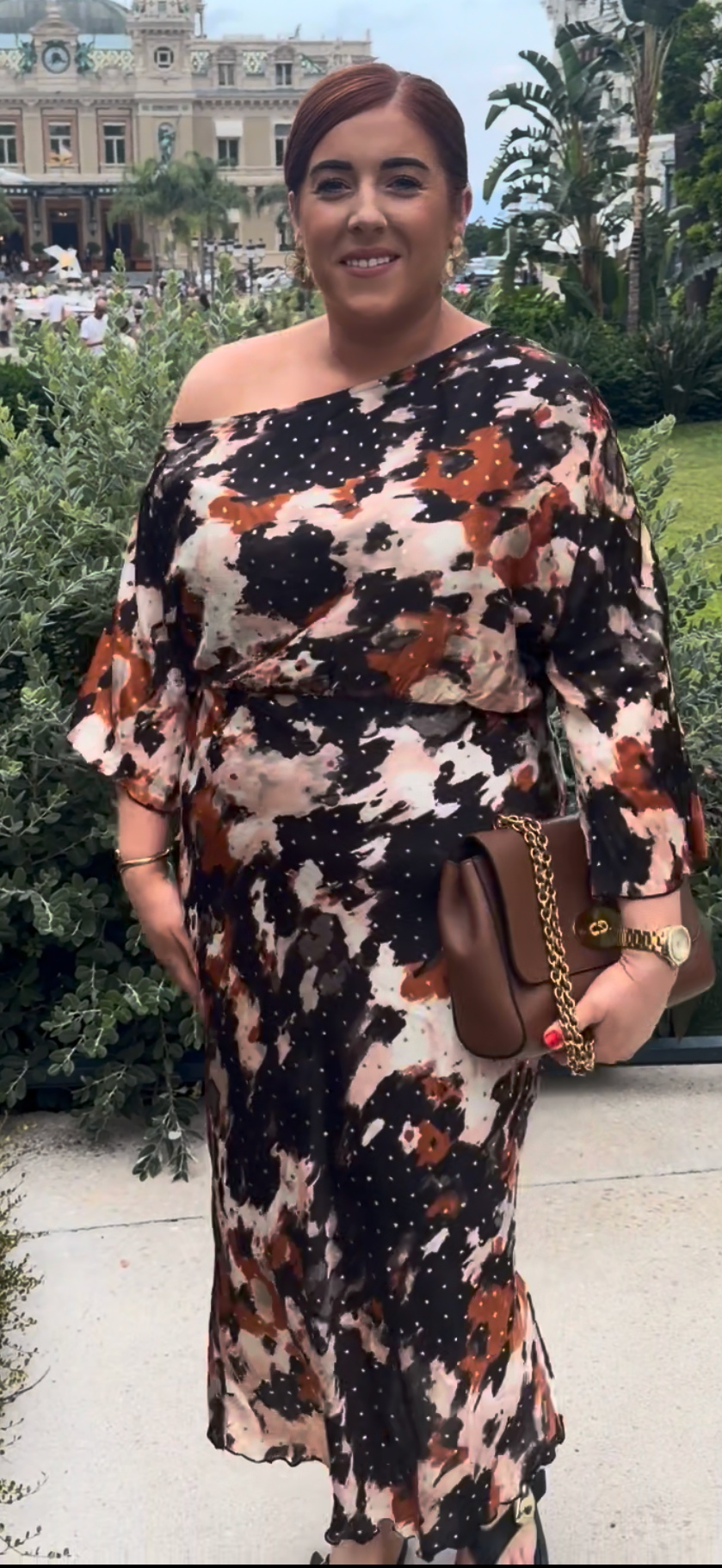 Women’s Abstract Print Midi Dress