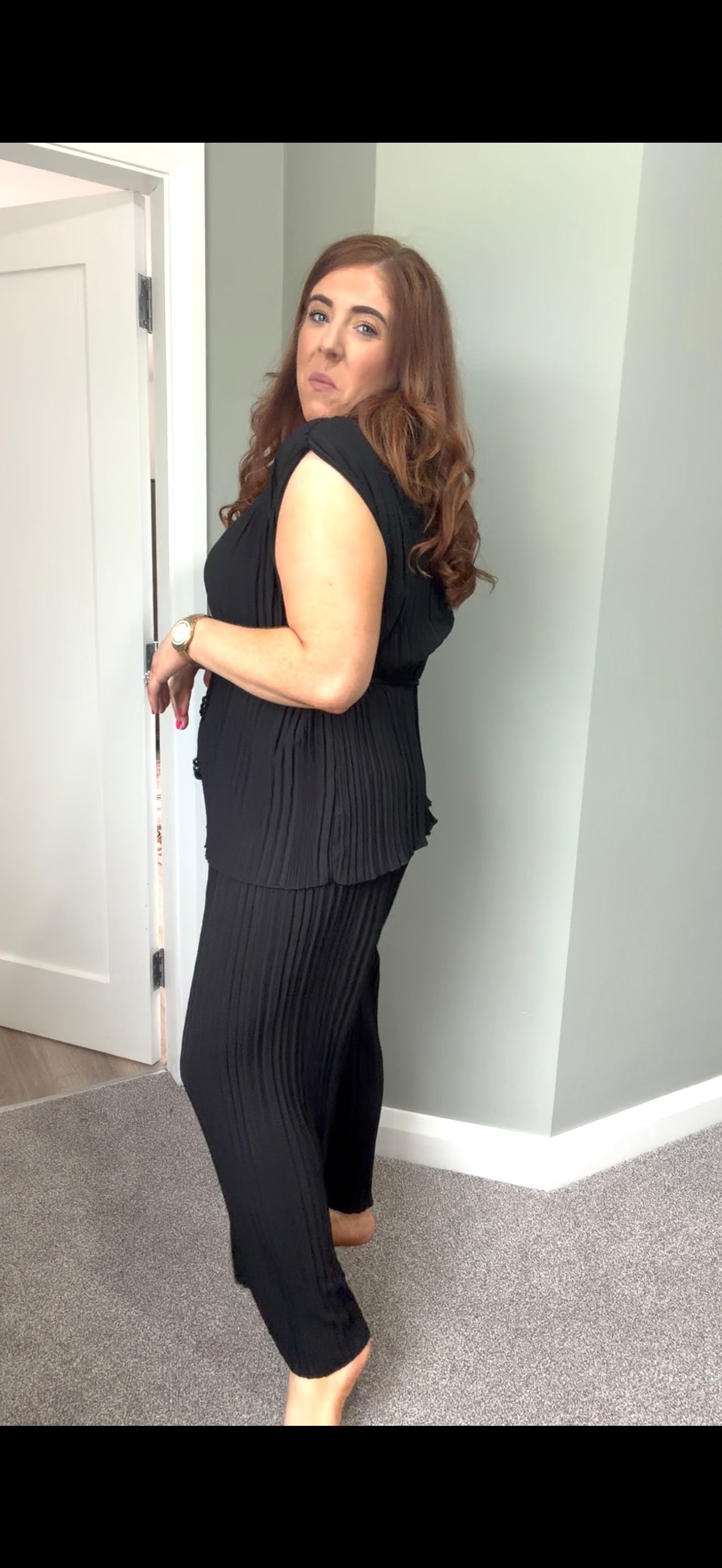 Women’s Pleated Wide Leg Co-ord Set
