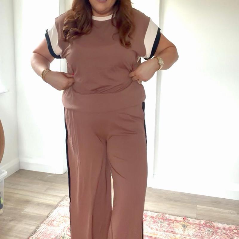 Colour Block Wide Leg Co-ord Set