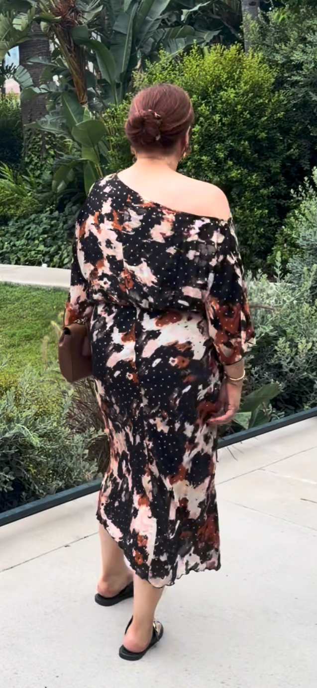 Women’s Abstract Print Midi Dress