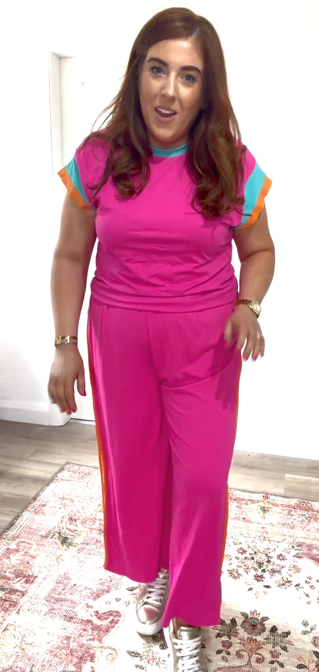 Colour Block Wide Leg Co-ord Set