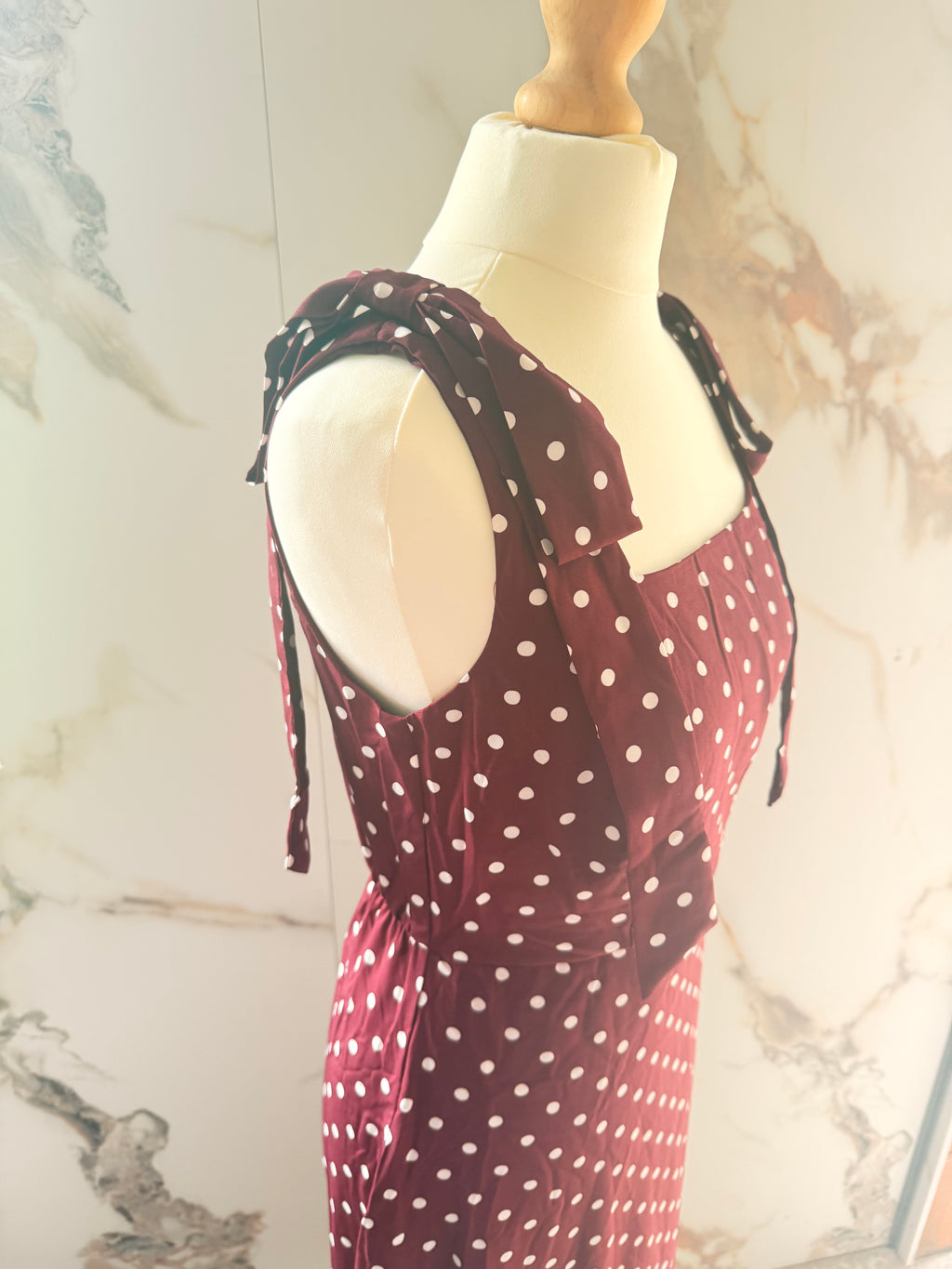 Women’s Burgundy Polka Dot Dress