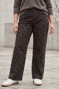 Leopard Print Jeans Wide Leg
