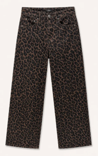 Leopard Print Jeans Wide Leg