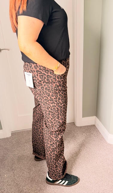 Leopard Print Jeans Wide Leg