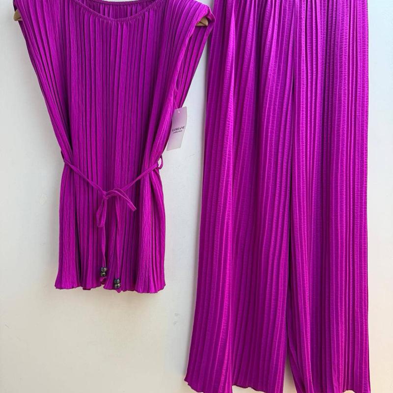 Women’s Pleated Wide Leg Co-ord Set