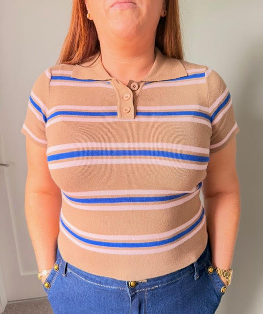 Short Sleeve Multi Stripe Polo Top