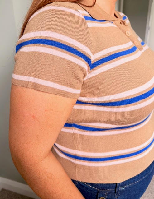 Short Sleeve Multi Stripe Polo Top